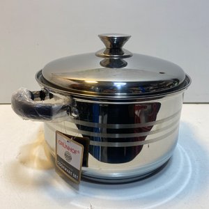 Olla de Acero Inoxidable Grünhof con Tapa - 24cm Diámetro, 5 Litros - imagen 1