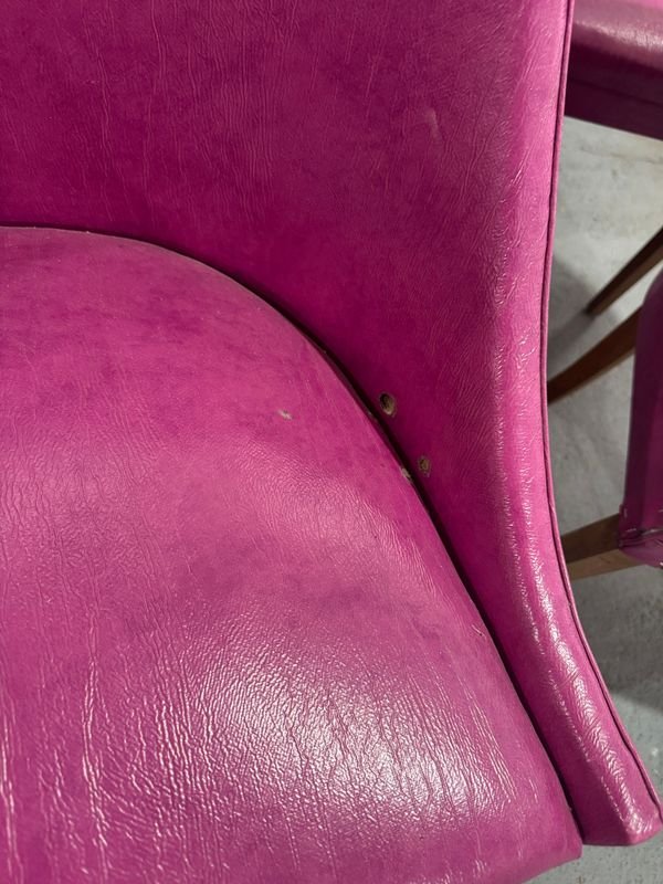 Sillas/Butacas de Madera Tapizadas Cuero Ecológico Color Lila - imagen 5