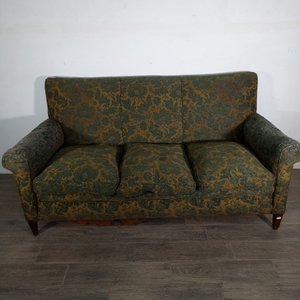 Sillón de 3 cuerpos antiguo con tapizado floral - imagen 2
