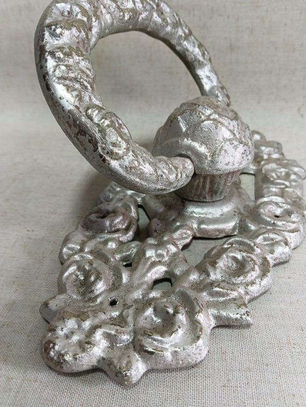 Antiguo Tirador de Puerta y Gran Porte en Metal - imagen 4