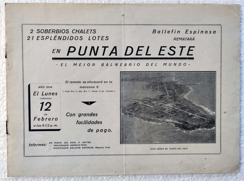 Panfleto de Remate de Chalets en Punta del Este, Uruguay, 1934 - imagen 2