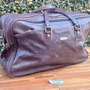 Bolso de Viaje Vintage Samsonite de Cuero Marrón - imagen 1