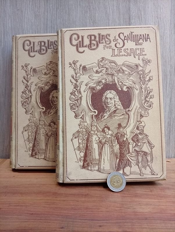 Libros Historia de Gil Blas de Santillana Tomo I y II Editorial Montaner y Simón Barcelona 1909