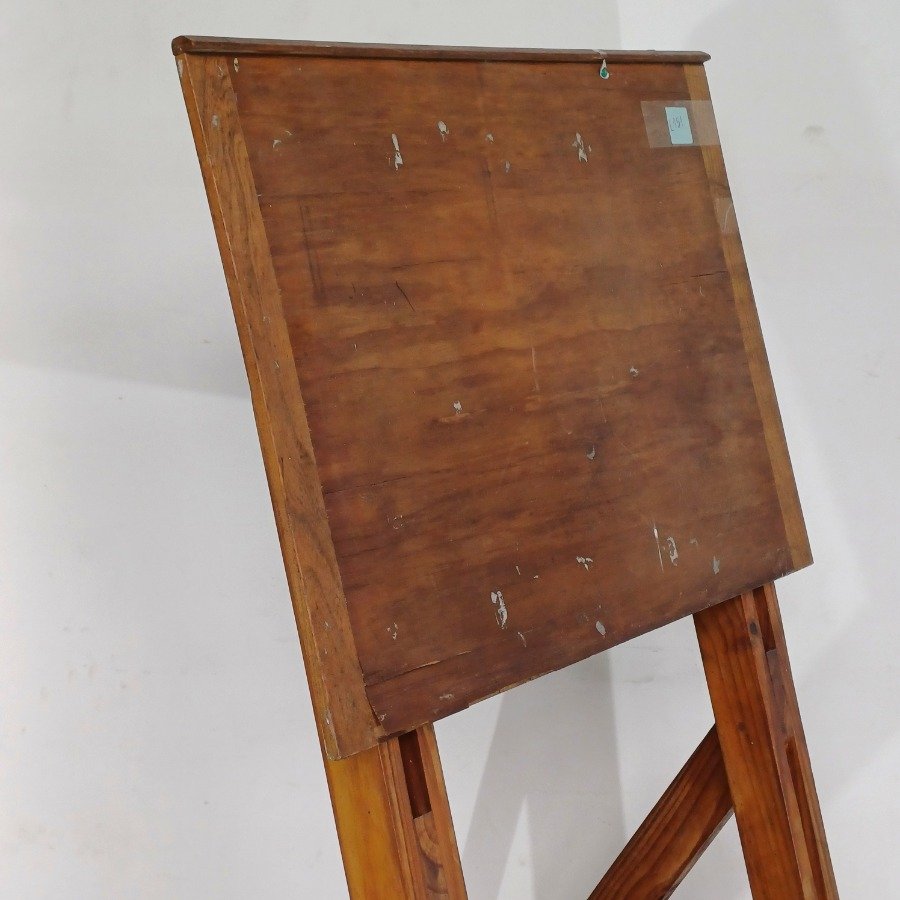 Mesa de dibujo en pino ajustable con tapa de enchapado - imagen 5