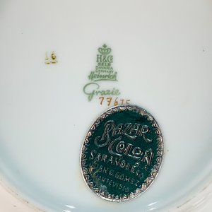 Sopera Cónica de Porcelana Bavaria con Tapa y Decoración de Hojas - imagen 4