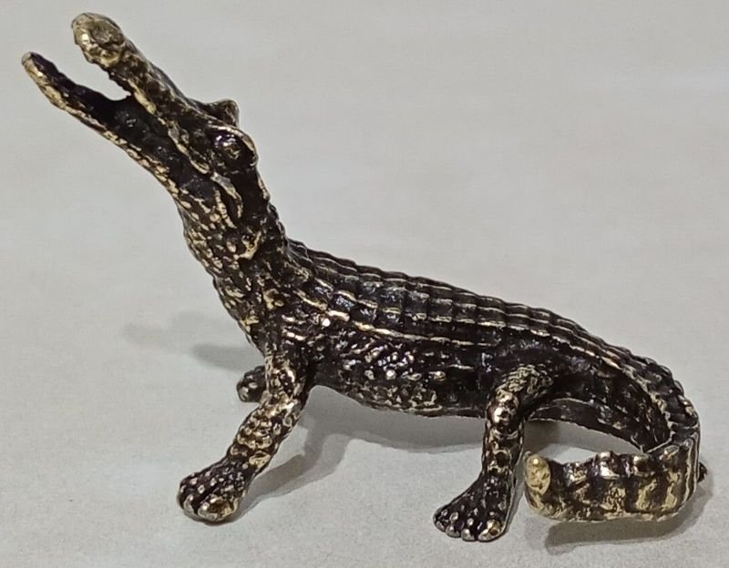 Figura en miniatura de Bronce de Cocodrilo - imagen 2