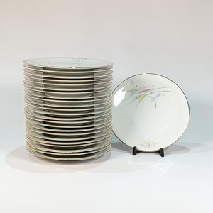 Lote de 24 Platos de Porcelana Bavaria Eddelstein Blancos con Hojas y Espigas - imagen 1