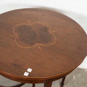Mesa Circular Inglesa "Maple" con Marqueterie y Detalles en Lustre - imagen 2