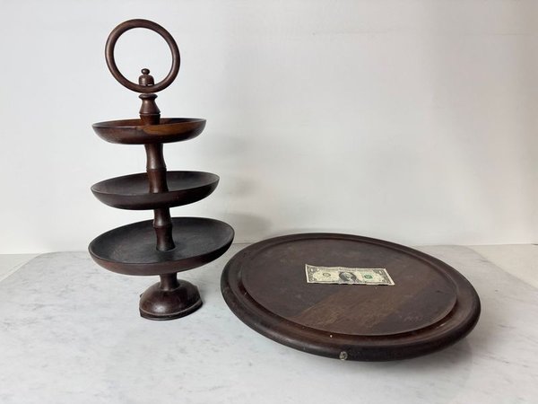 Prestigioso soporte de 3 niveles en madera dura - imagen 2