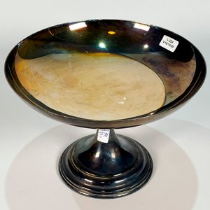 Centro de mesa Elkington de metal plateado, pie central - imagen 3
