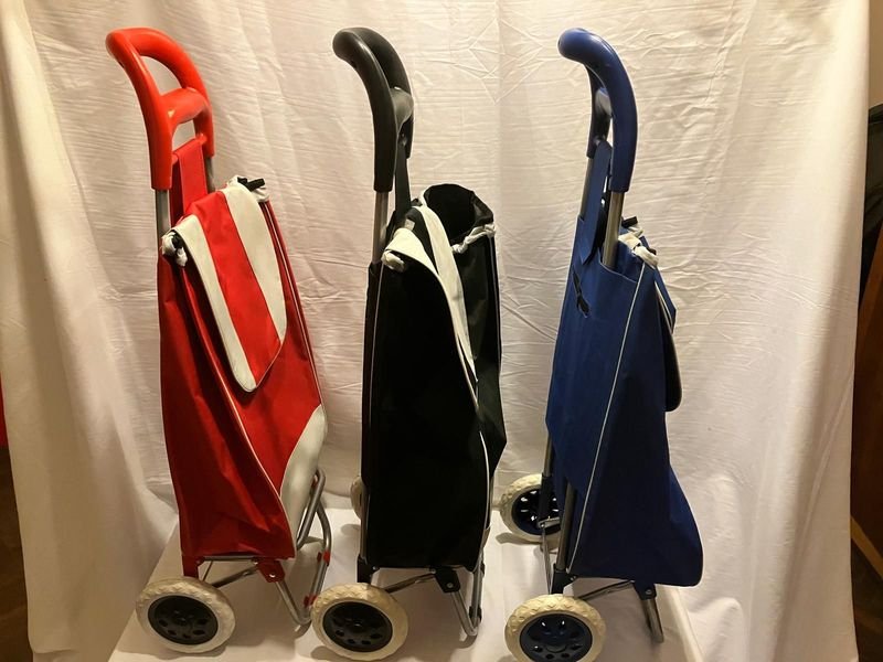 Set de 3 Carros de Compra Plegables para Feria