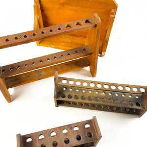 Lote de Cuatro Soportes de Madera para Tubos de Ensayo o Similar - imagen 2