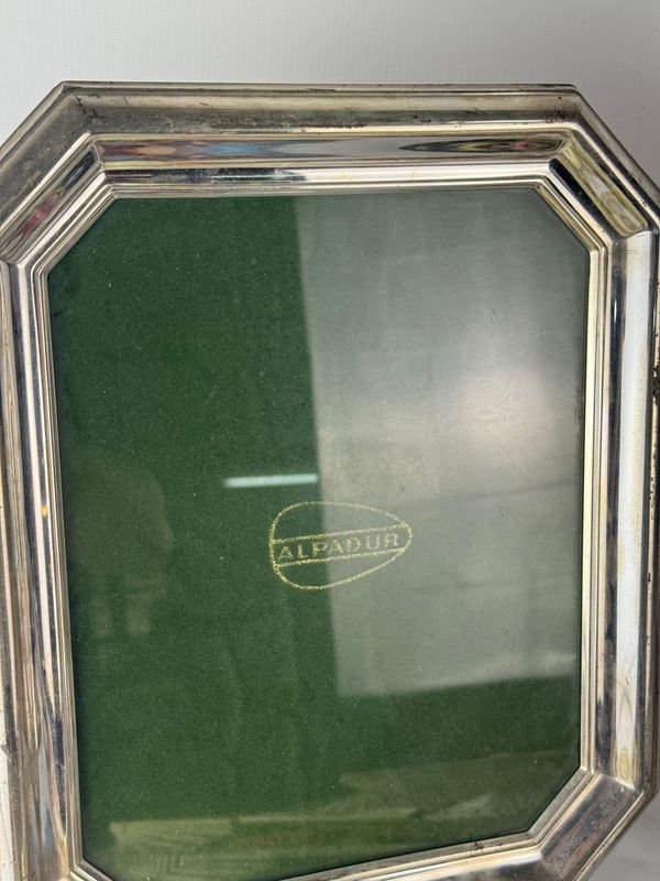 Colección de 5 abanicos con marco de plata y tejido verde - imagen 8