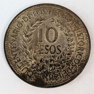 Moneda de Plata Uruguaya 10 Pesos 1961 - Gaucho Héroe Nacional - imagen 2