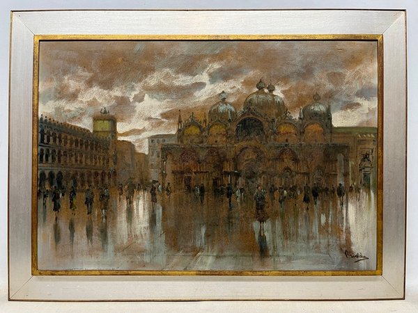 Lote siguiente: Pintura de Plaza San Marcos en óleo sobre tela