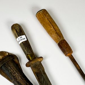 Daga hoja de acero 30 cm, con vaina y chaira antigua - imagen 3