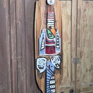 Tótem Artístico en Tabla de Skate "Utrico" - Técnica Mixta y Relieve - imagen 2