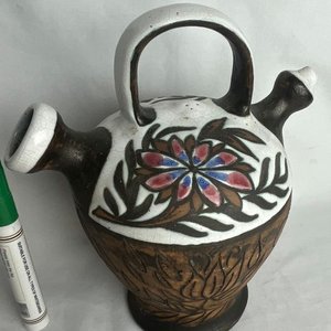 Botijo de Cerámica con Diseño Floral - Impecable Estado - imagen 3