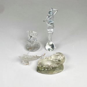 Lote de 4 figuras de cristal: elefantes, góndola y pareja bailando - imagen 2