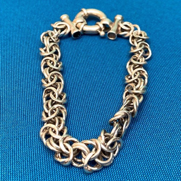 Antigua pulsera de plata con diseño entrelazado - imagen 2