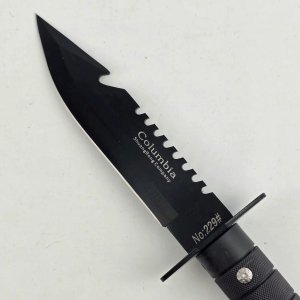 Cuchillo Táctico Negro con Vaina y Marcaje Columbia - imagen 2