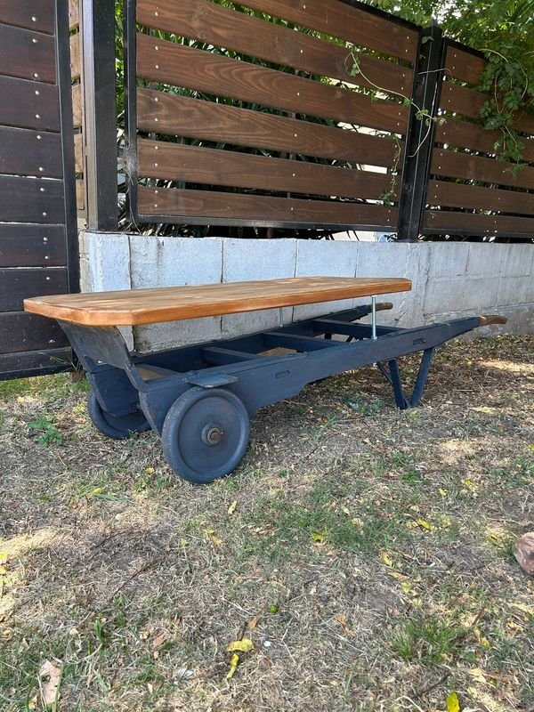 Gran mesa ratona retráctil construida a partir de un carro inglés de AFE pesado - imagen 4