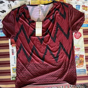 Blusa Manga Larga Cuello Olán Estampado Zigzag Talle XL/XXL - imagen 3