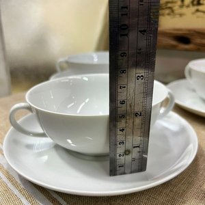 Tetera Inglesa Grenville Ware y 4 Tazas con Platos de Loza Blanca - imagen 3