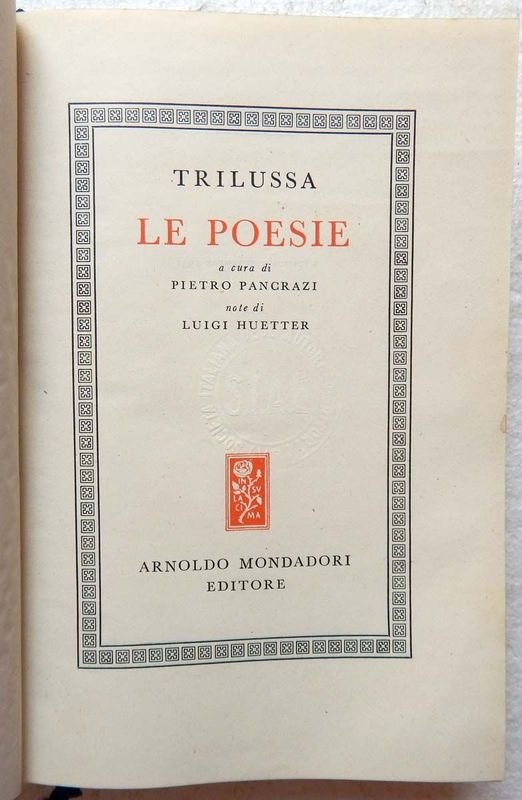 Libro de poesía Le Poesie de Trilussa, primera edición de 1951 - imagen 2