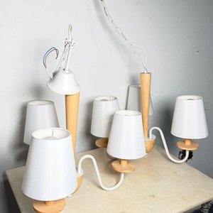 Par de Lámparas de Techo Modernas Blancas con Madera - imagen 2
