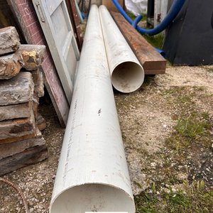Dos caños de PVC blancos de 12 cm de diámetro - imagen 4