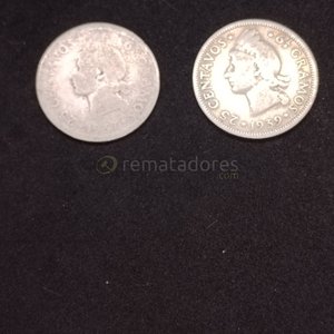 Monedas antiguas de colección: 25 y 63 centavos - imagen 3