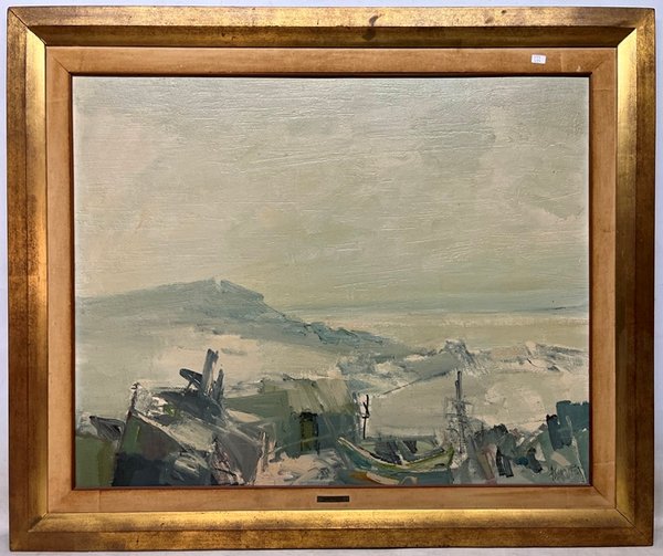 Óleo "Neblina" de Hugo Nantes - Paisaje Marino 80x100 cm