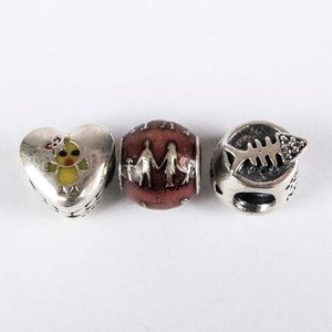 3 Pasadores de Plata con Piedras y Diseños Variados - imagen 1