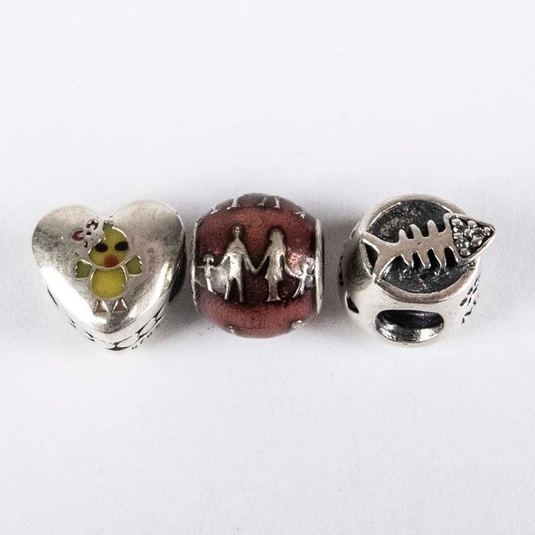 3 Pasadores de Plata con Piedras y Diseños Variados