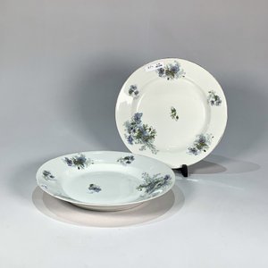 Lote siguiente: Dos Fuentes de Porcelana Limoges Blancas con Flores Azules