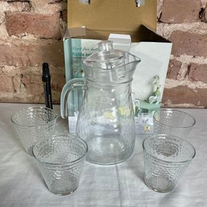 Jarra y 4 Vasos de Vidrio Transparente - imagen 9