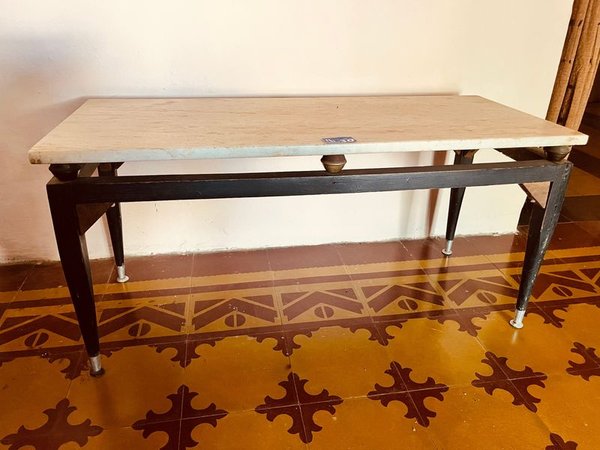 MESA RATONA MADERA Y TAPA MARMOL CARRARA - imagen 1