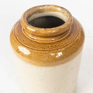 Tarro de Gres Beige y Marrón con Fisura - 26 cm - imagen 2