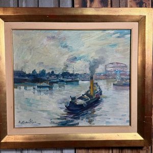 Lote siguiente: Óleo sobre tela "Puerto" de Zoma Baitler, 50 x 50 cm