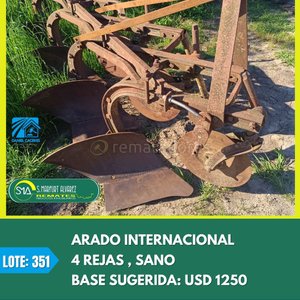 Lote anterior: Arado de 4 Rejas Sano para Tractor