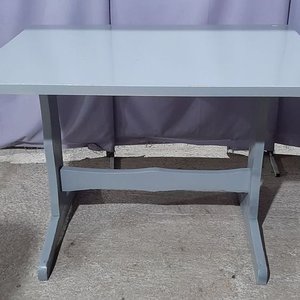Mesa de Comedor Rectangular de Madera Pintada en Gris - imagen 1
