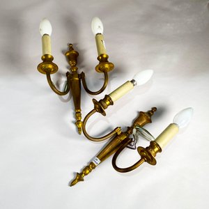 Par de Apliques de Bronce con Dos Luces Estilo Clásico - imagen 1