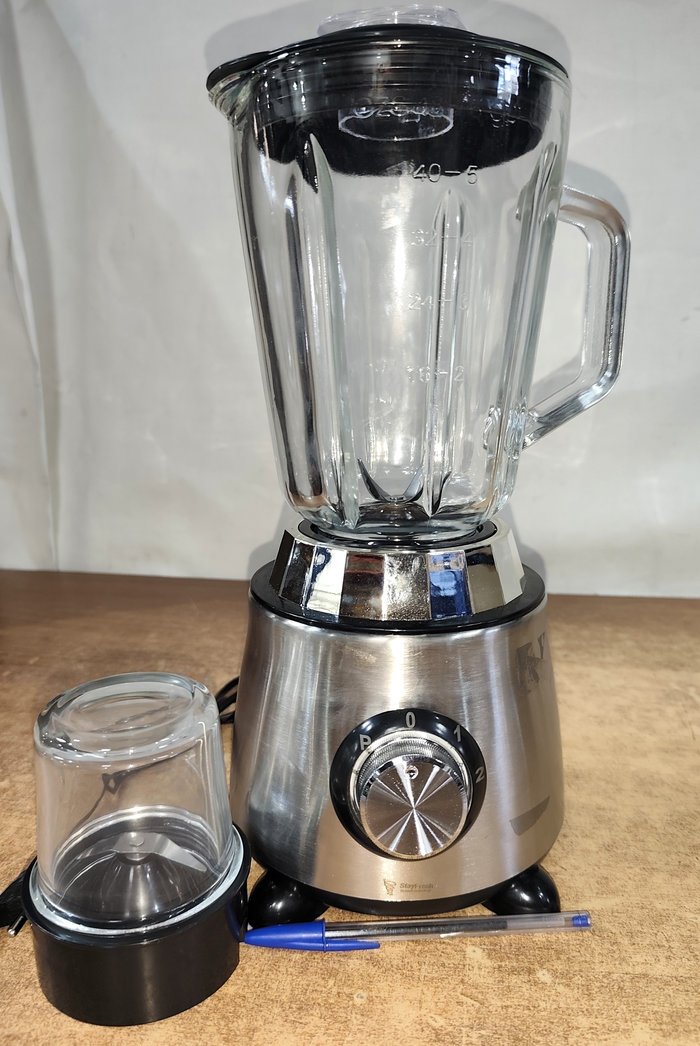 Licuadora 2 en 1 con vaso de vidrio y motor revestido en acero - imagen 3