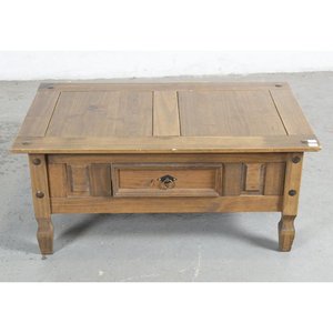 Mesa Ratona Rústica de Madera con Cajón - 100x60x45 cm - imagen 1