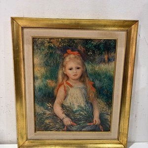 Lote anterior: Cuadro de niña con corona de flores, marco dorado