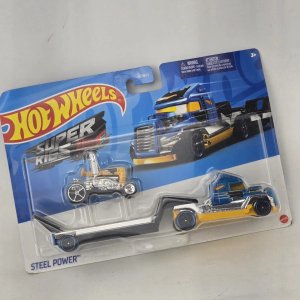 Hot Wheels Super Rigs "Steel Power" Camión y Acoplado - imagen 1