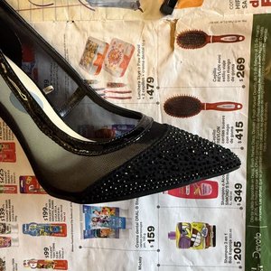 Zapatos de Taco Alto Negros Nine West con Piedras Brillantes Talle 37/38 - imagen 3