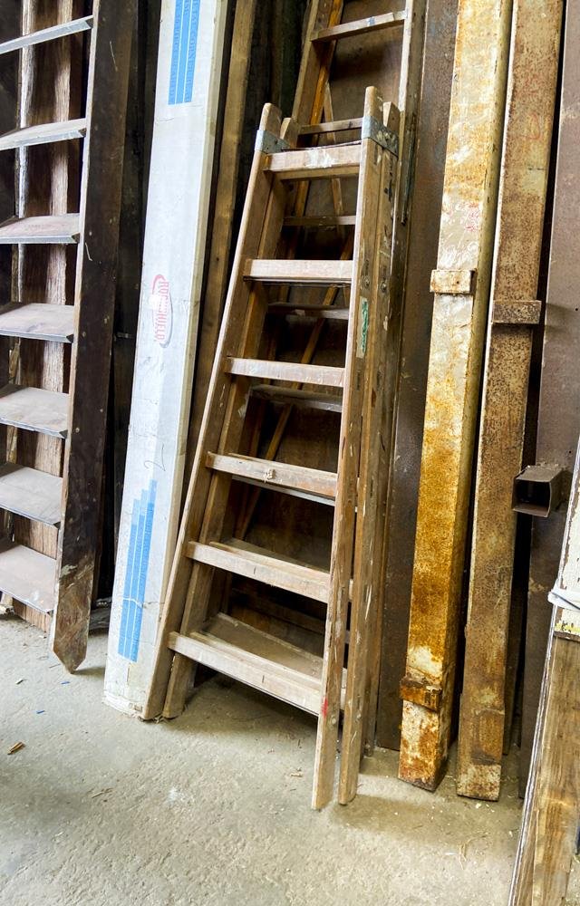 Escalera de Madera Tipo Tijera con Seis Escalones