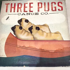 Tres Cuadros Decorativos "Pug & Pug Brewing Co.", "Pug Bicycle Company" y "Three Pugs Canoe Co." - imagen 2